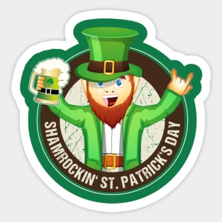 Rockiges St. Patrick's Day "Rocking Finger" Bier Party Irish Pub T-Shirt Sticker